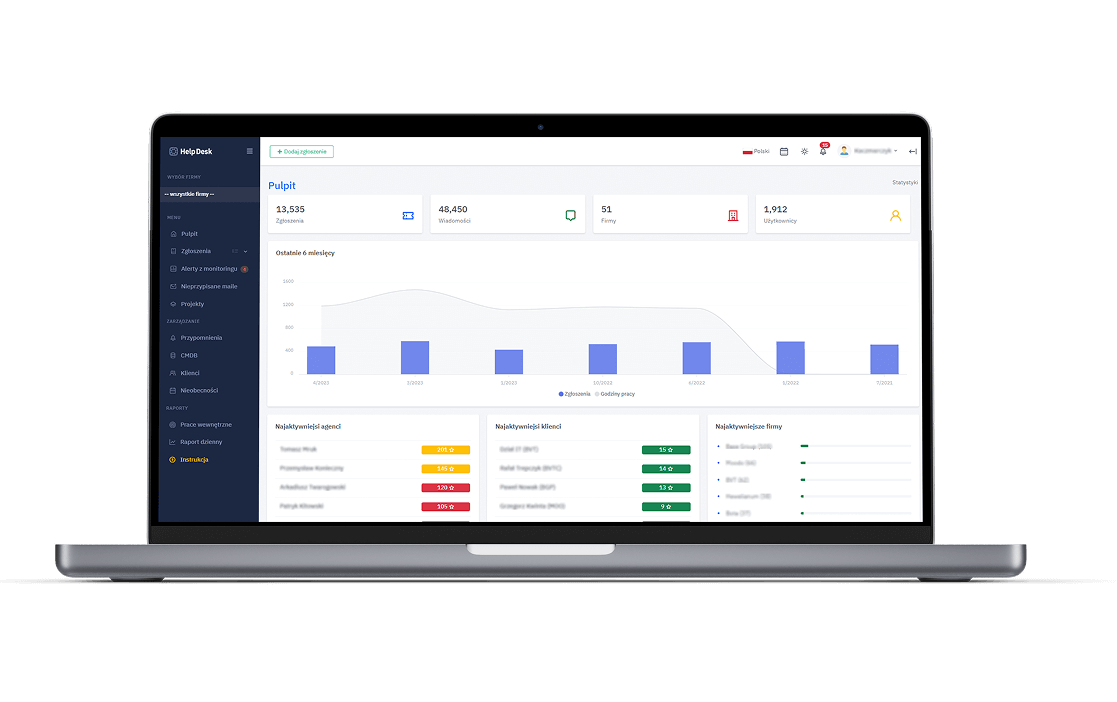 HelpDesk – podgląd projektu