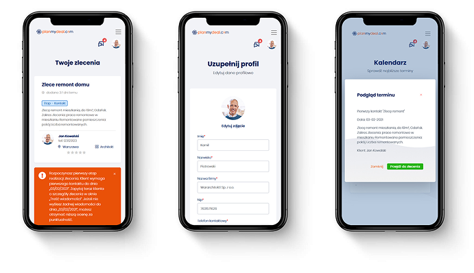 Planmydeal – design interfejsu