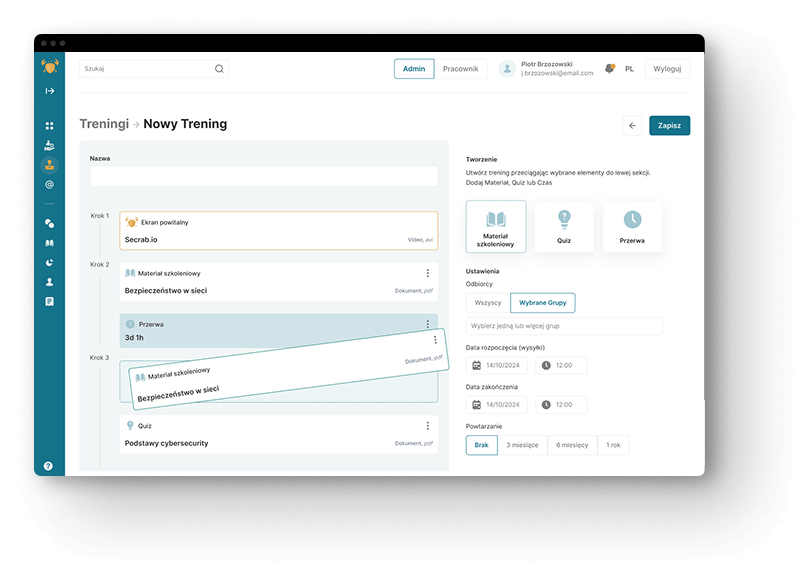 Secrab.io – design interfejsu