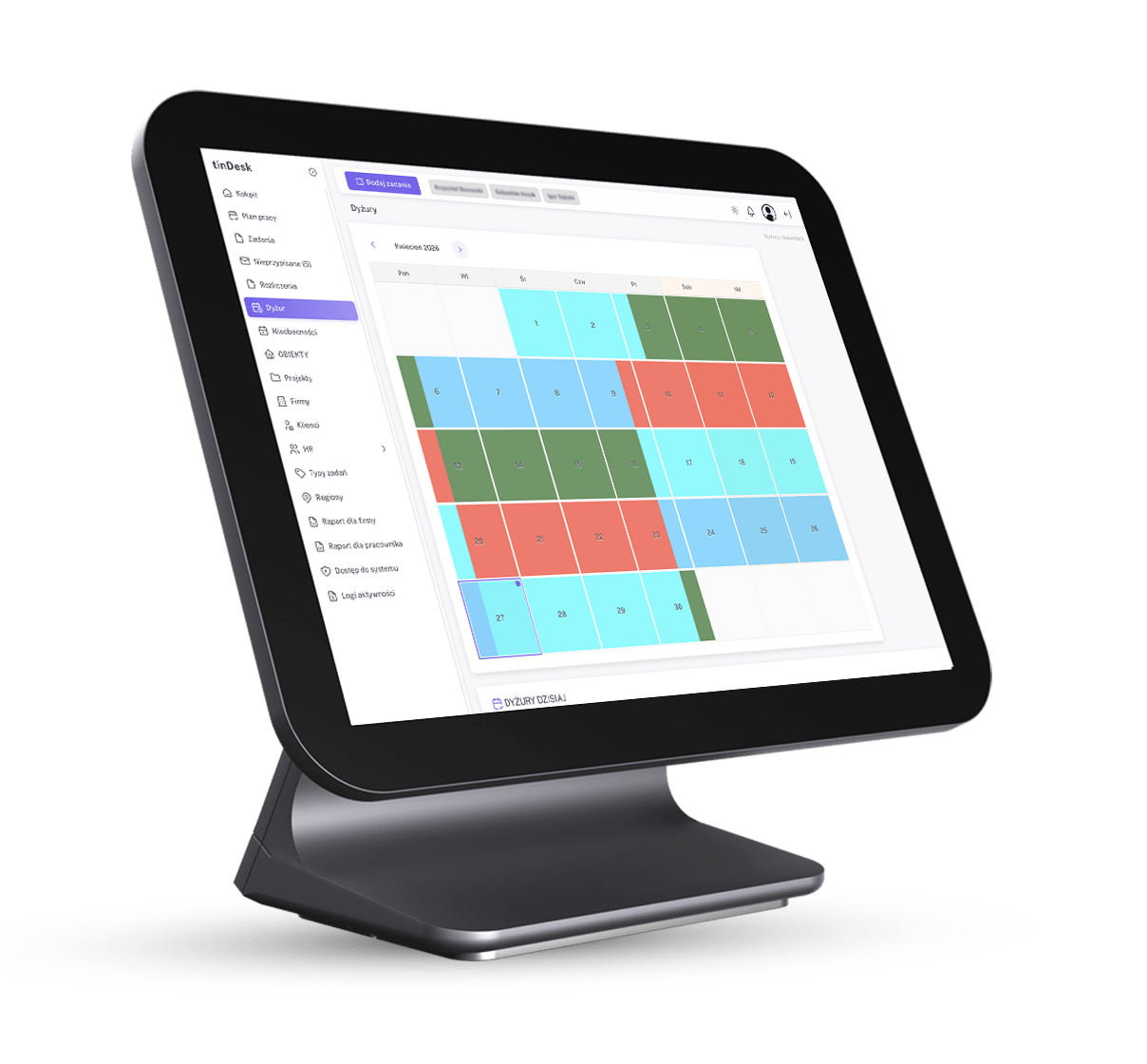 Tindesk – design interfejsu